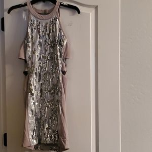 Bebe grey sequin dress